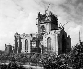 Liverpool Anglican Cathedral, construction progress, 1937