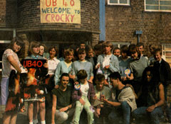 members of the band UB40 with pupils at 
	Croxteth Comprehensive School on a recent visit to support the occupation