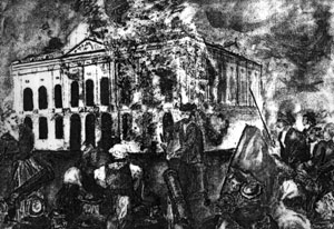 Liverpool seamen attack the Town Hall, 1775