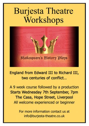 Burjesta Theatre Workshops - Shakespeare's History Plays