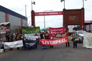 Liverpool campaigners say Stop Burning Trees!